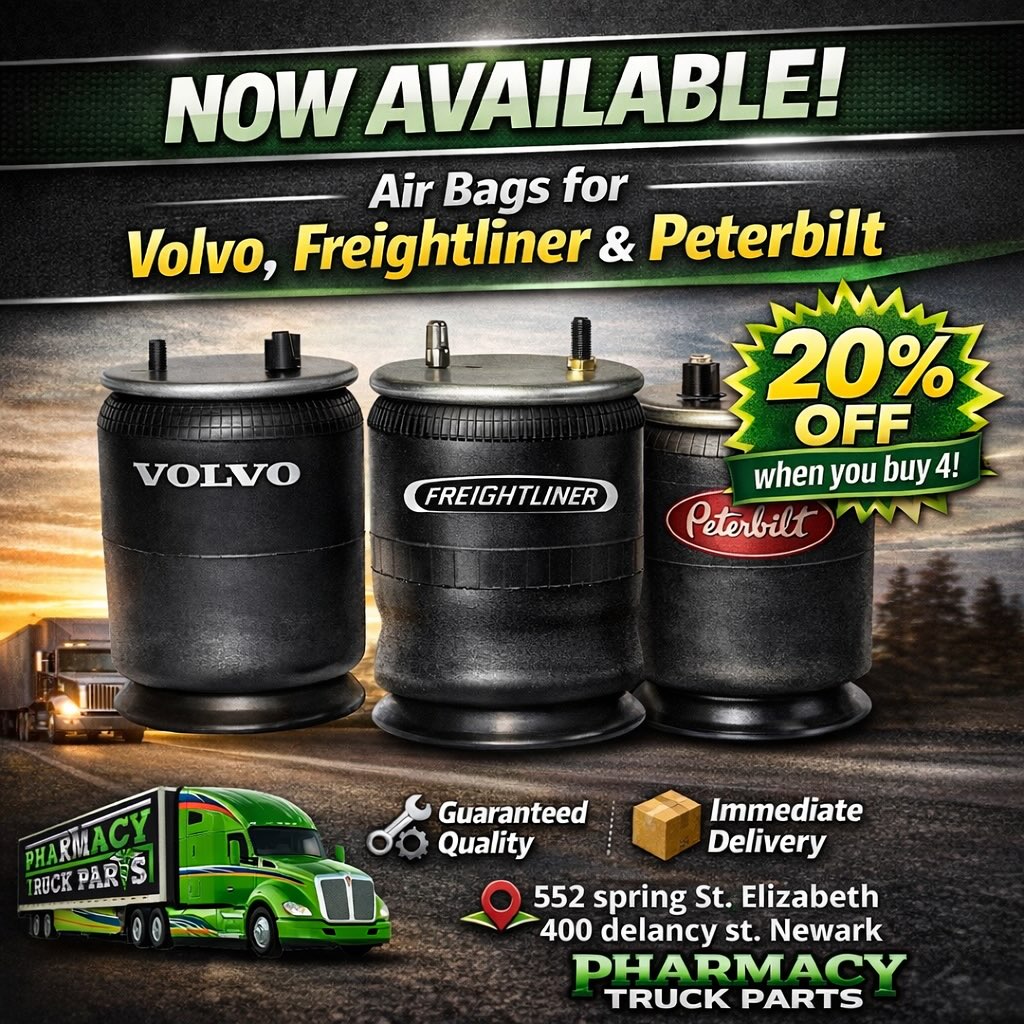 Air Bags for Volvo, Freightliner & Peterbilt - 20% off when you buy 4