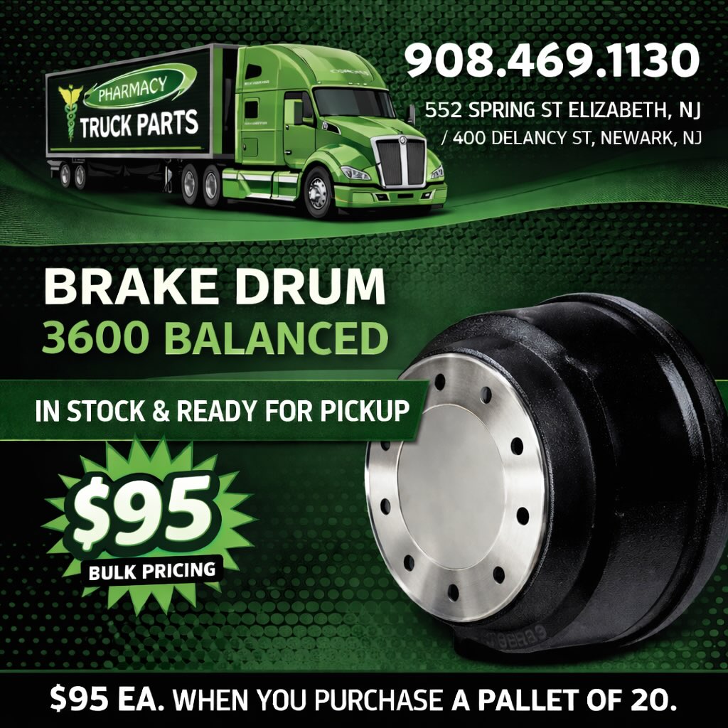 Brake Drum 3600 Balanced - $95 bulk pricing
